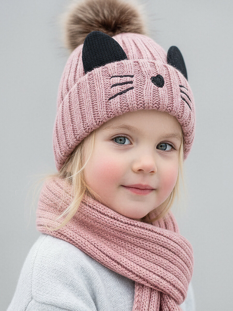 Шапка Jomtoko для девочек размер 46-56 розовый