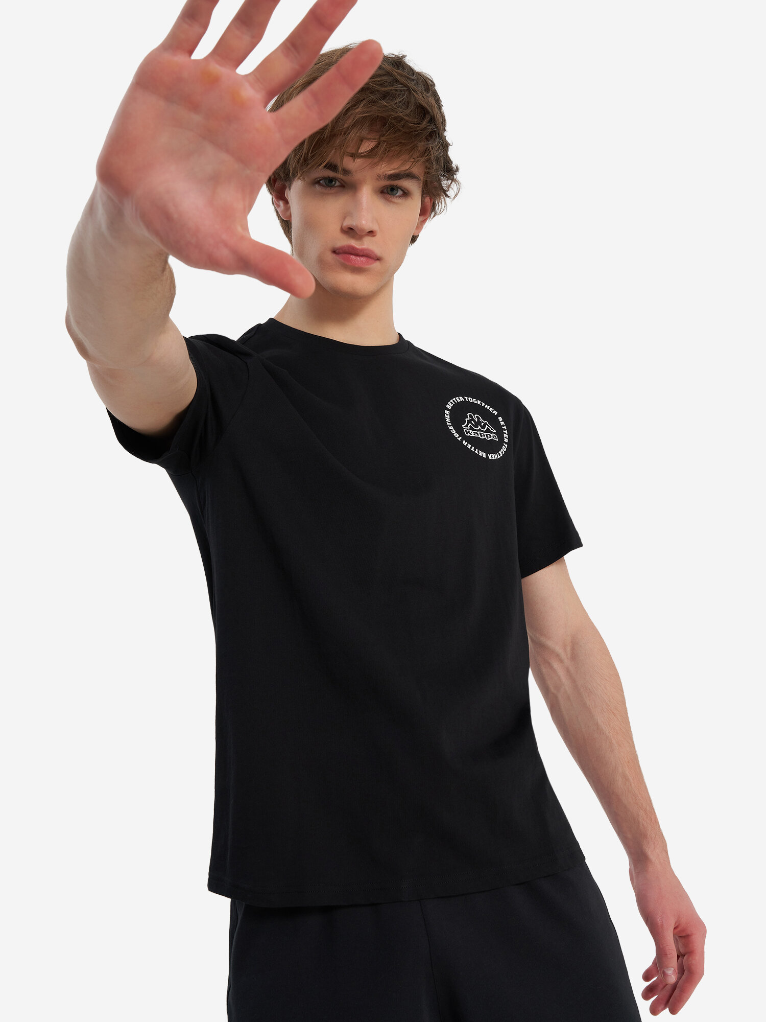 Футболка Kappa, размер 46, черный — фото 1