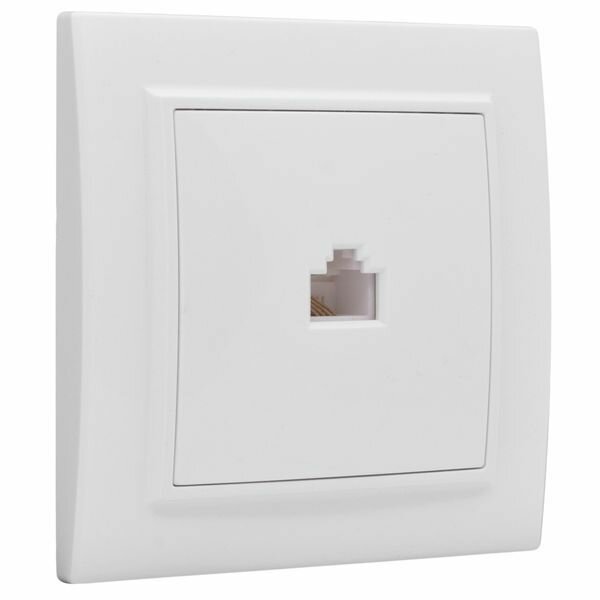 Розетка компьютерная 1-м СП Минск RJ45 бел. Basic EKF ERK01-035-10 — фото 1