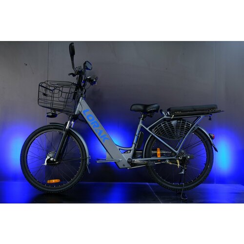 Электровелосипед LORAK E-Delta S Серый/Синий под рост 160-185 см