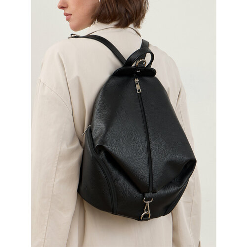 Рюкзак женский городской, ANTAN 1056, искусственная кожа, черный