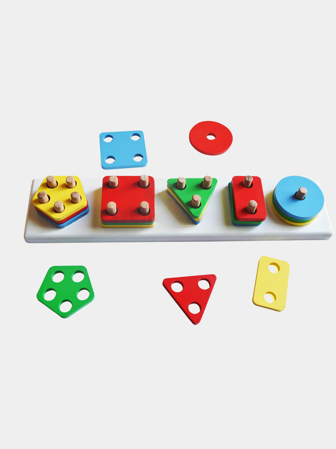 Сортер детский деревянный, головоломка, мозаика, танграм, 3D фигуры — фото 1