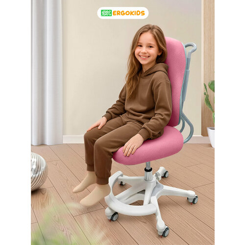 фото Растущее компьютерное детское кресло ergokids сolumbia y-507 розовое