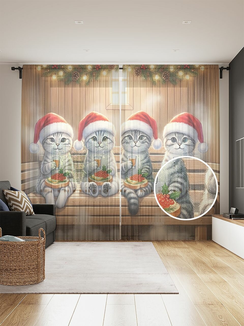 Тюль фототюль длинный 