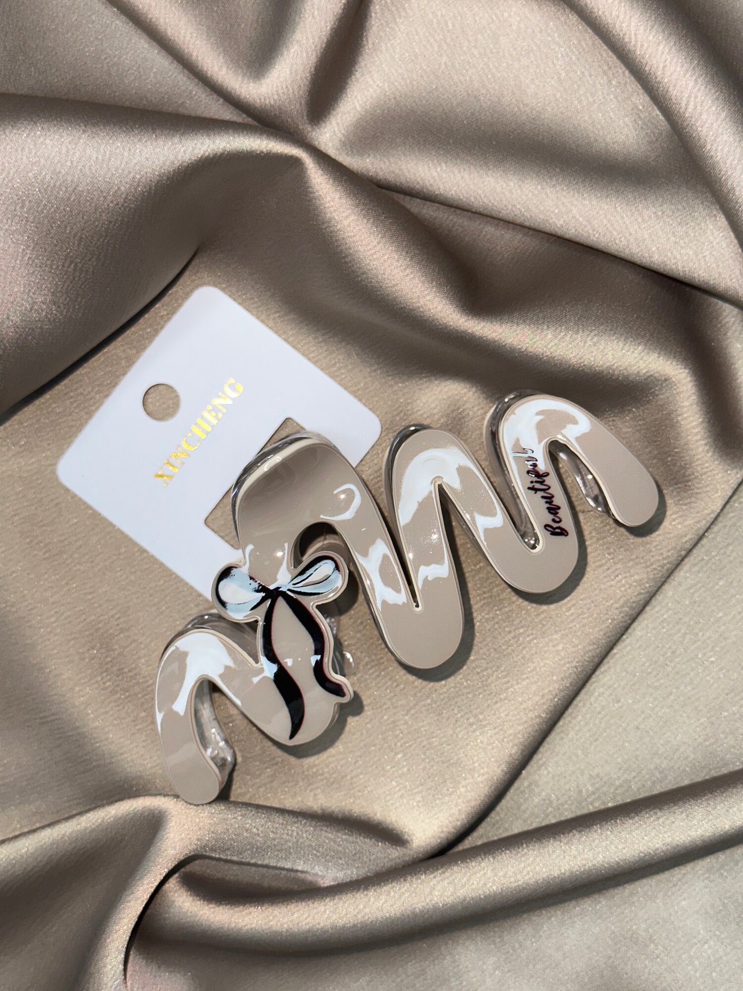 Стильная , модная заколка "спиралька", премиум-качество люкс, в корейском стиле, цвет глубокий кофейный