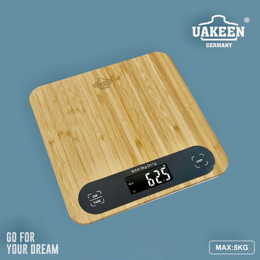 Кухонные весы "UAKEEN" ZL-2906, электронные, пластик, белые, 5 кг