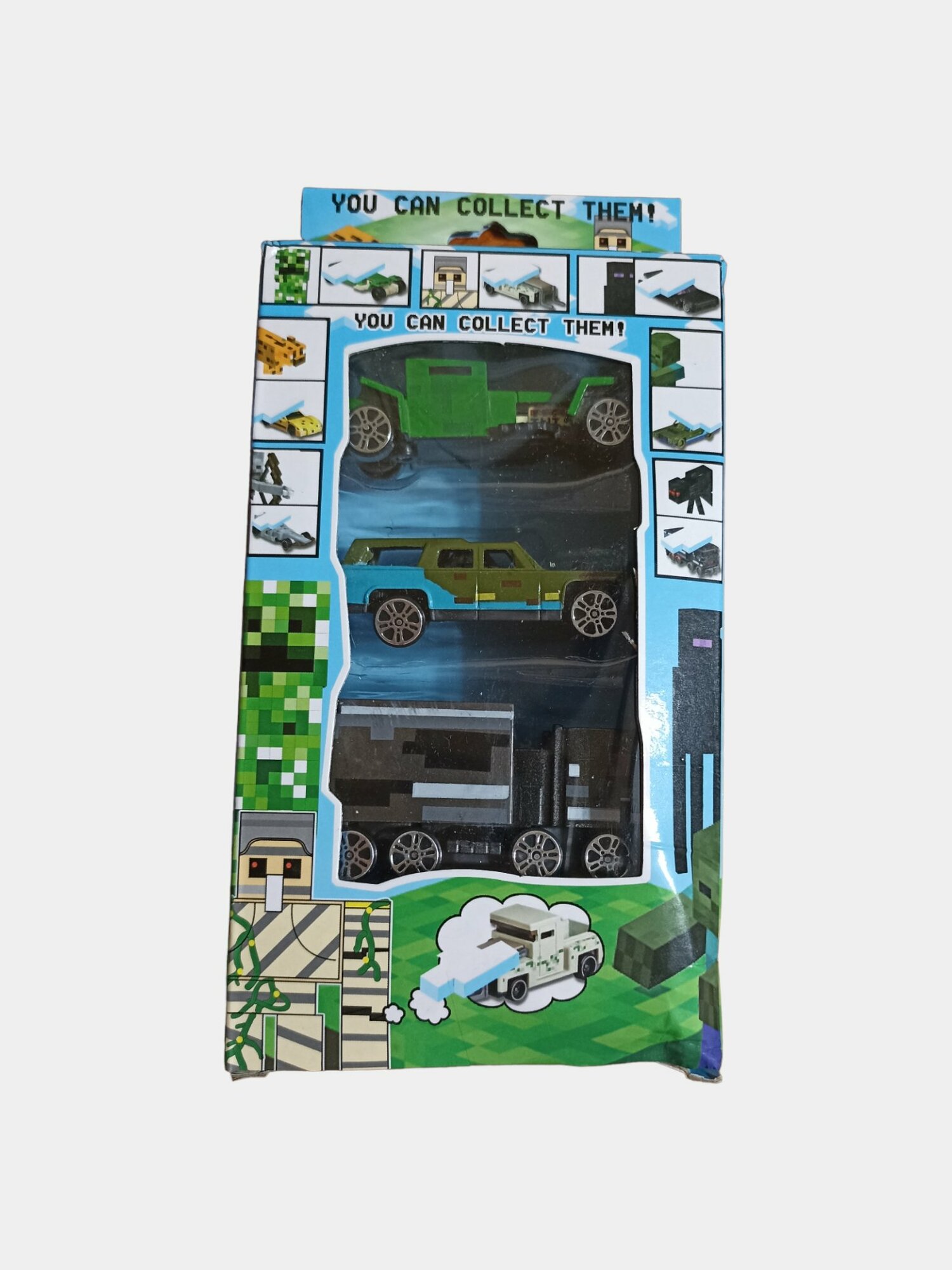 Набор игрушечных машинок hot weels "Minecraft", металл, пластик, масштаб 1:64 — фото 1