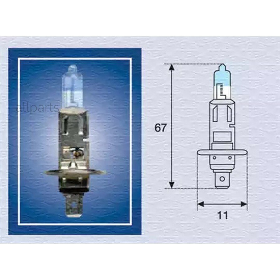 MAGNETI MARELLI 002587100000 Лампа H1 XL 12V [+50%]