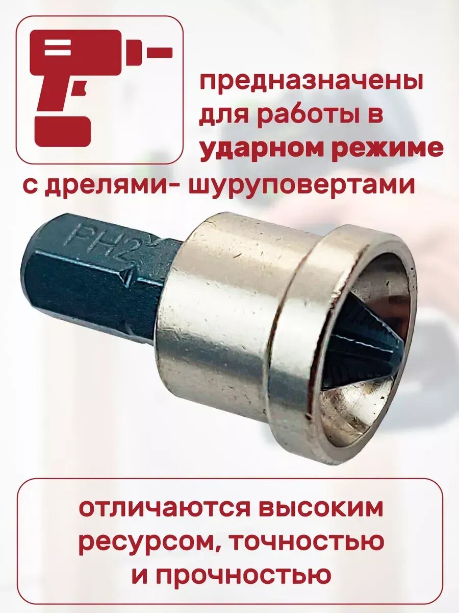 Биты с ограничителем (2 шт; PH2; 25 мм) SKRAB 43694 — фото 1