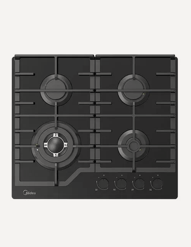 Изображение товара Варочная панель Midea MG593TGB, черная, WOK конфорка, закалённое стекло, 4 горелки