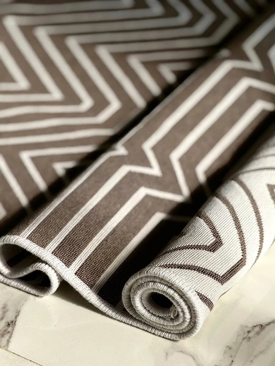 Килим хлопковый двусторонний 80х150 см, безворсовый ковер на пол, Турция — фото 1