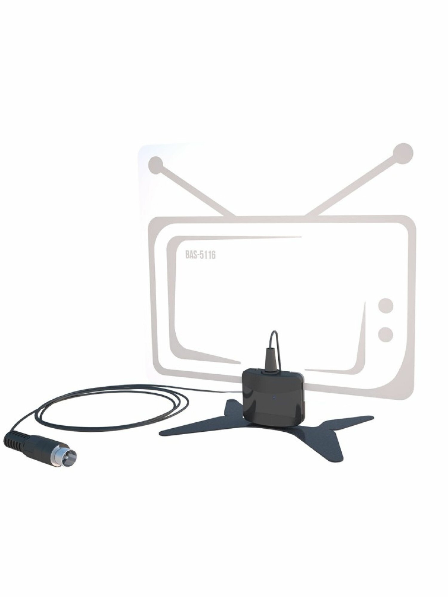 Антенна комнатная РЭМО BAS-5116-5V рекорд (активная 5V ДМВ без б/п 32 д коробка)