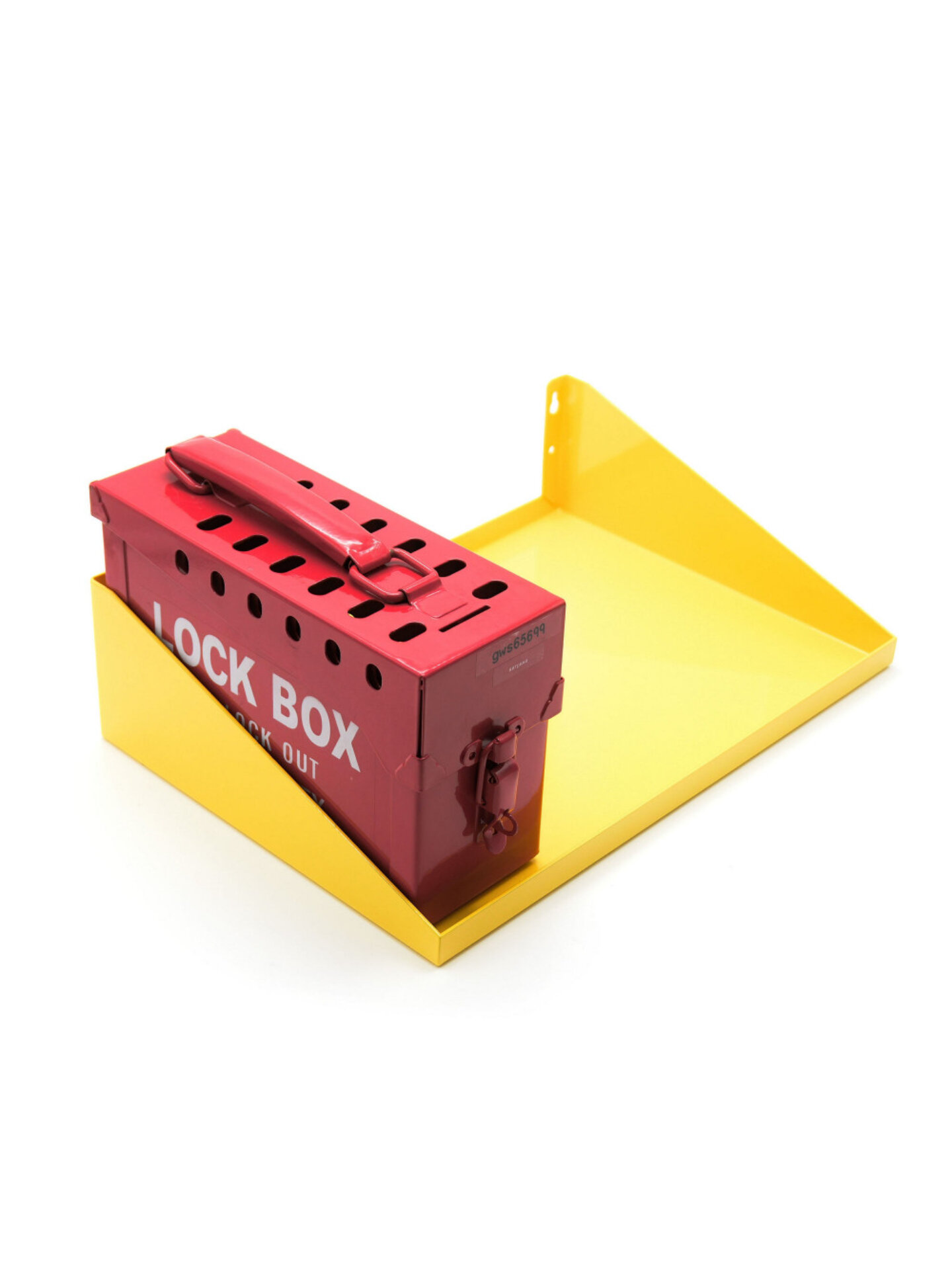 Полка настенная для 3 групповых боксов, сталь, 700×260×100 мм, желтая