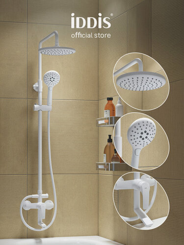 Изображение товара Душевая система IDDIS Ray RAYWT3Fi06 с тропическим душем белый матовый