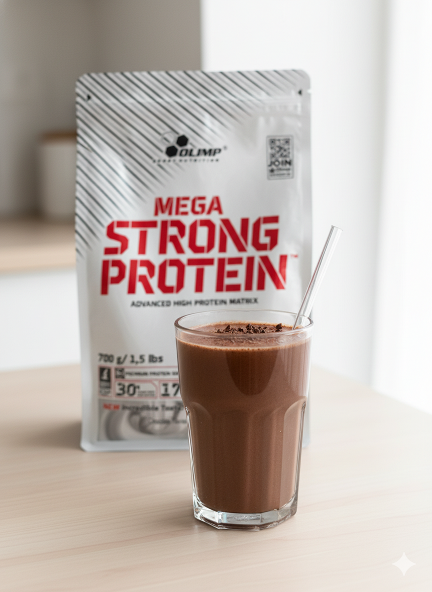 Казеин Casein Olimp Mega Strong, шоколадный, для набора мышечной массы, 700 г — фото 1