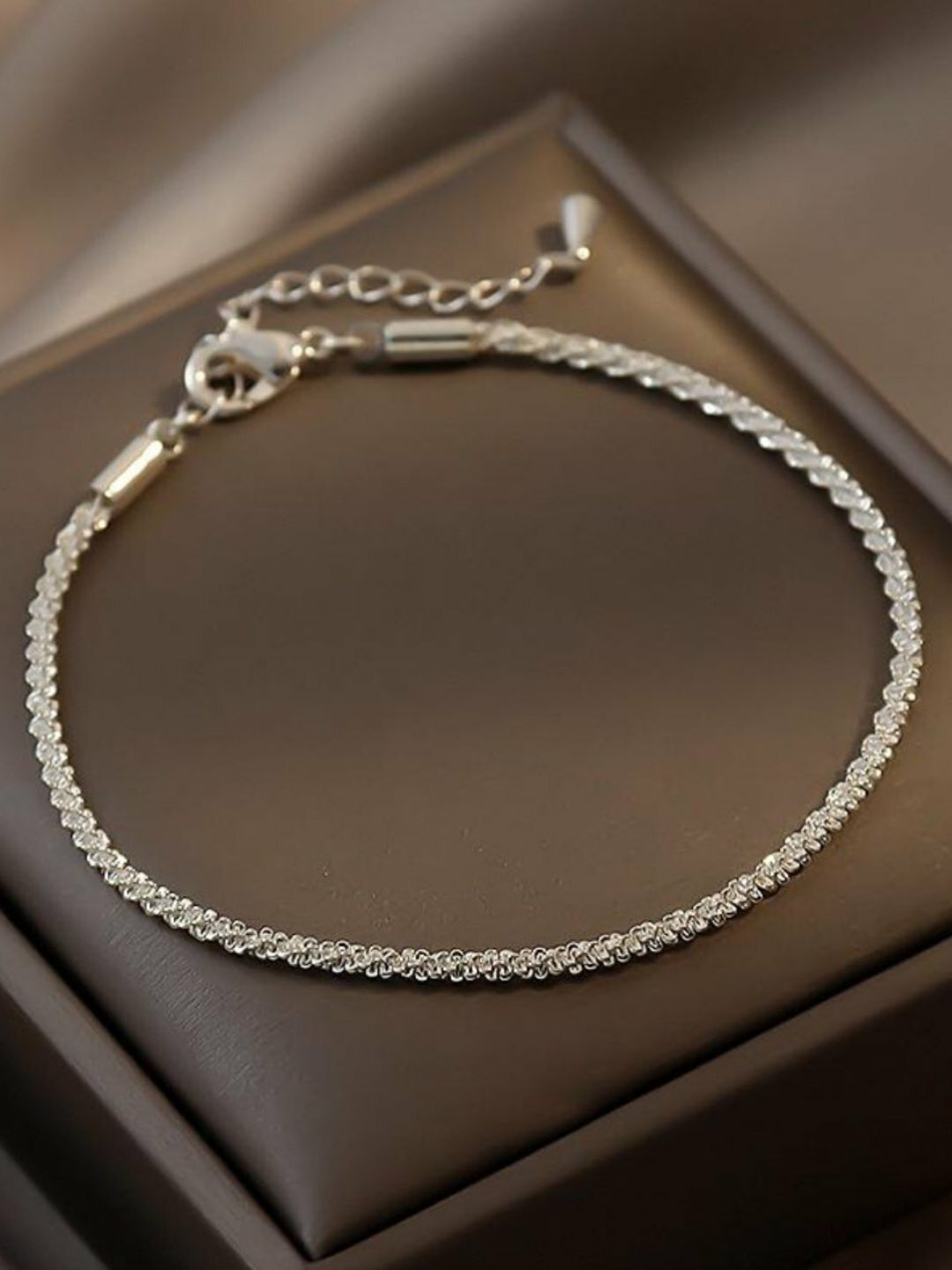 Браслет, кристалл, размер 15 см, серебристый — фото 1