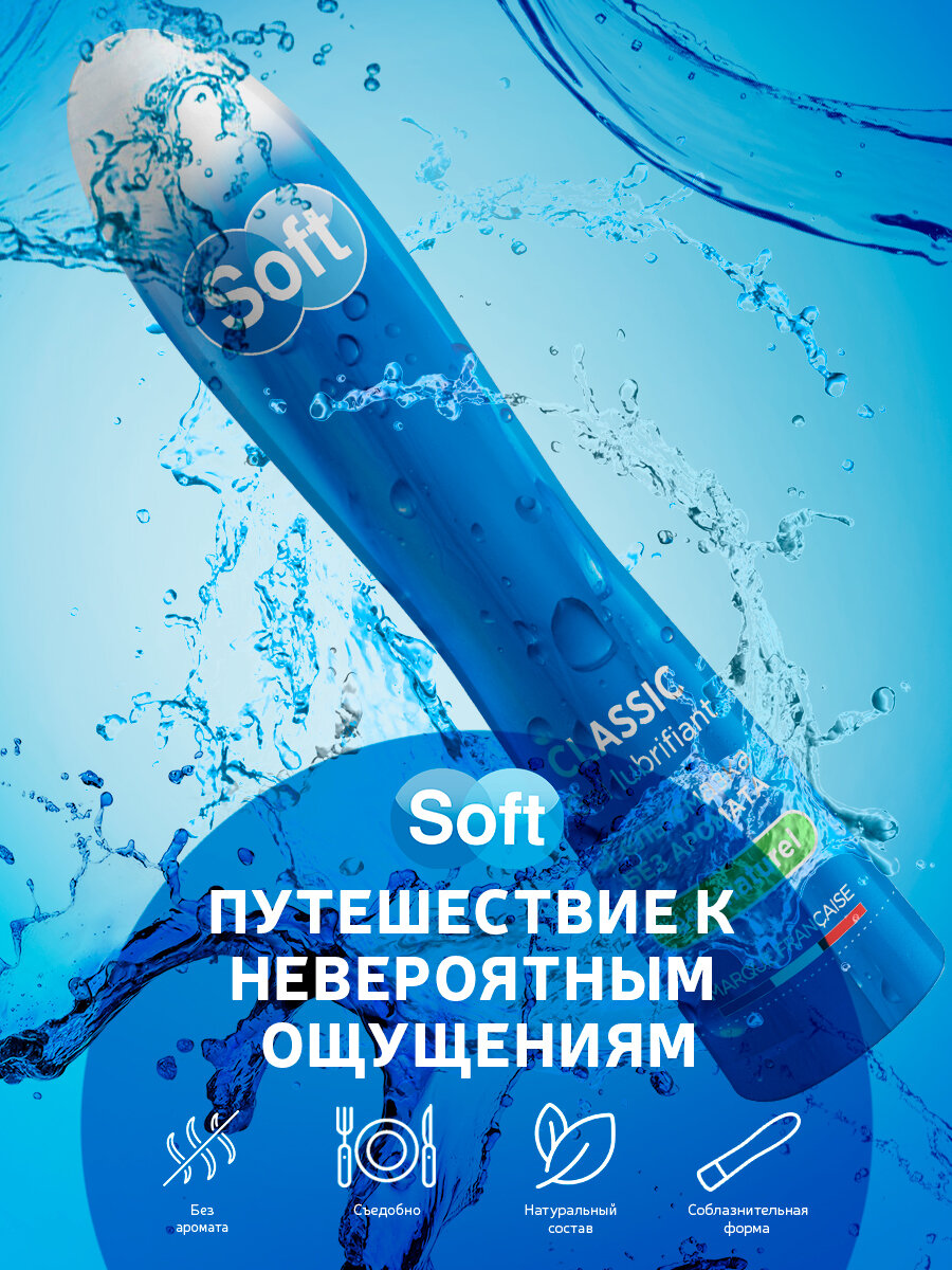 SOFT CLASSIC гель-смазка 80 мл. на водной основе, смазка, массажный гель, лубрикант