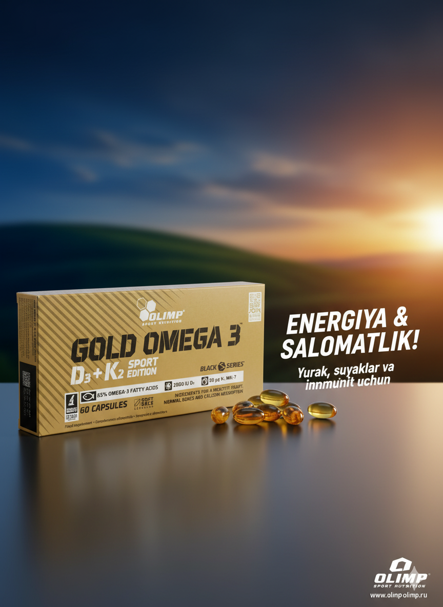 Olimp Gold Omega 3 D3 + K2 60 softgels sport edition Голд омега 3 60 капсула