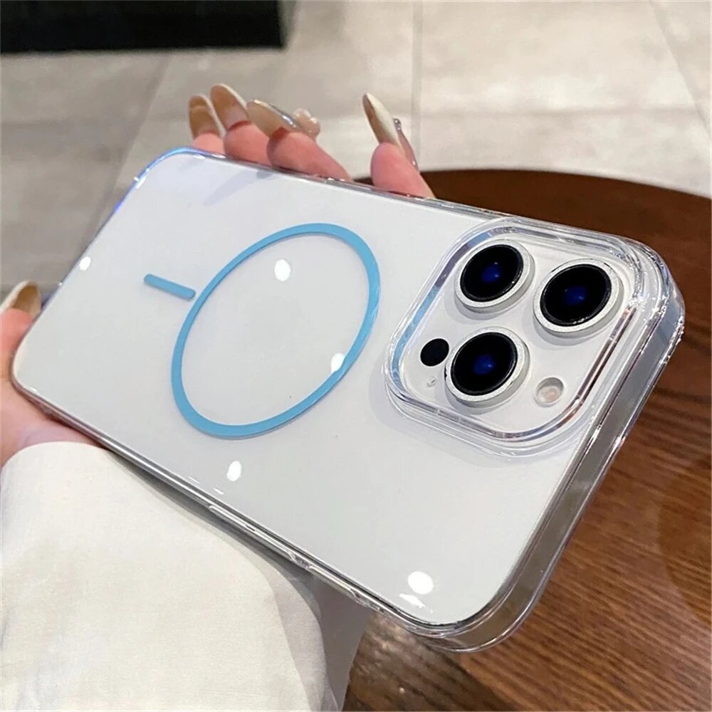 Прозрачный чехол Magsafe для iPhone 15 Plus, SKY BLUE