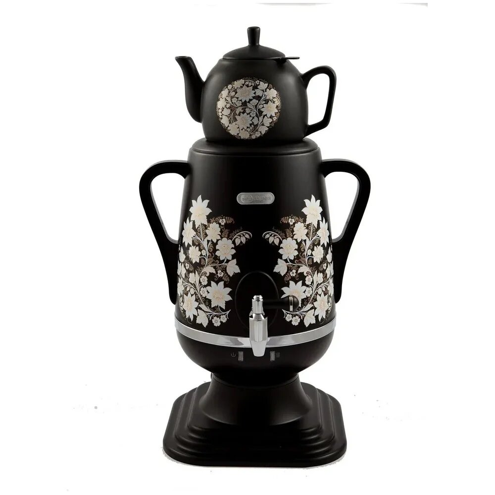 Самовар Добрыня DO-412 пластик 4л дисковый нагреватель мощность 1850Вт черный