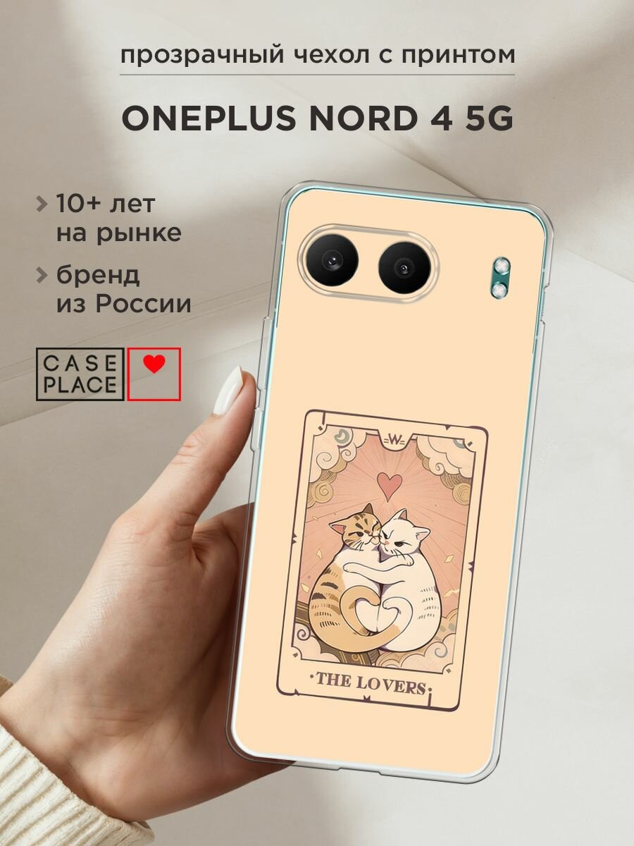 Чехол на OnePlus Nord 4 5G / Ван Плас Норд 4 5G с принтом "The lovers cats 1 - 14 февраля"