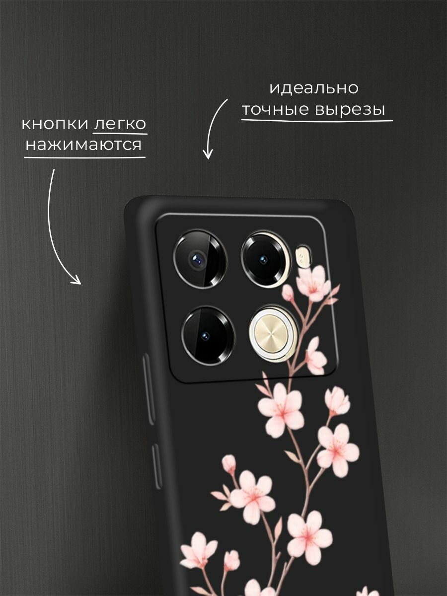 Чехол на Infinix Note 40 Pro 4G/Note 40 Pro Plus / Инфиникс Нот 40 Про 4G/Нот 40 Про Плюс с принтом "Веточка сакуры 3" — фото 1