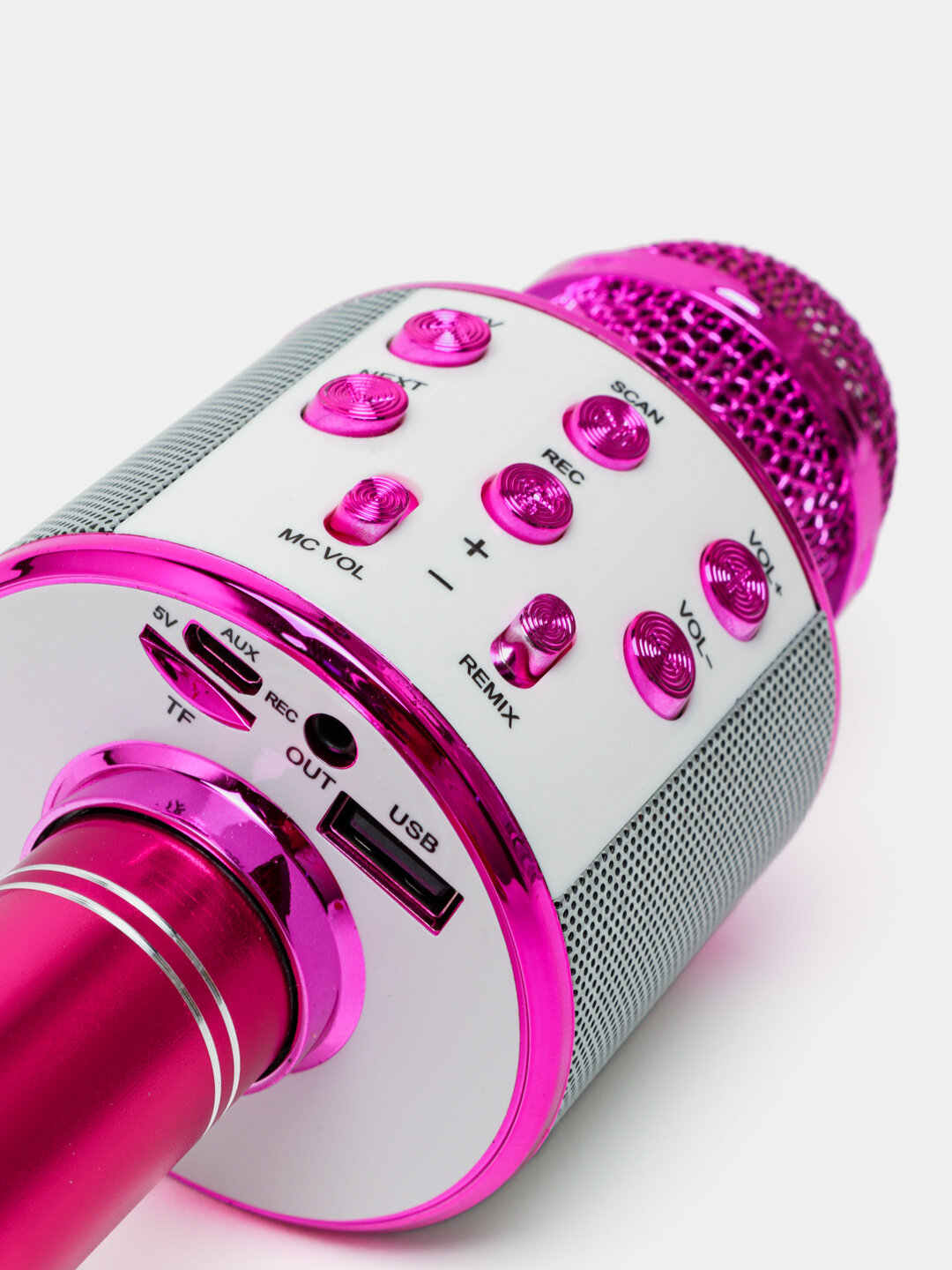 Оригинальный караоке-микрофон WSTER WS-858 с колонкой, Bluetooth, портативный, 5Вт, 1800mAh, pink