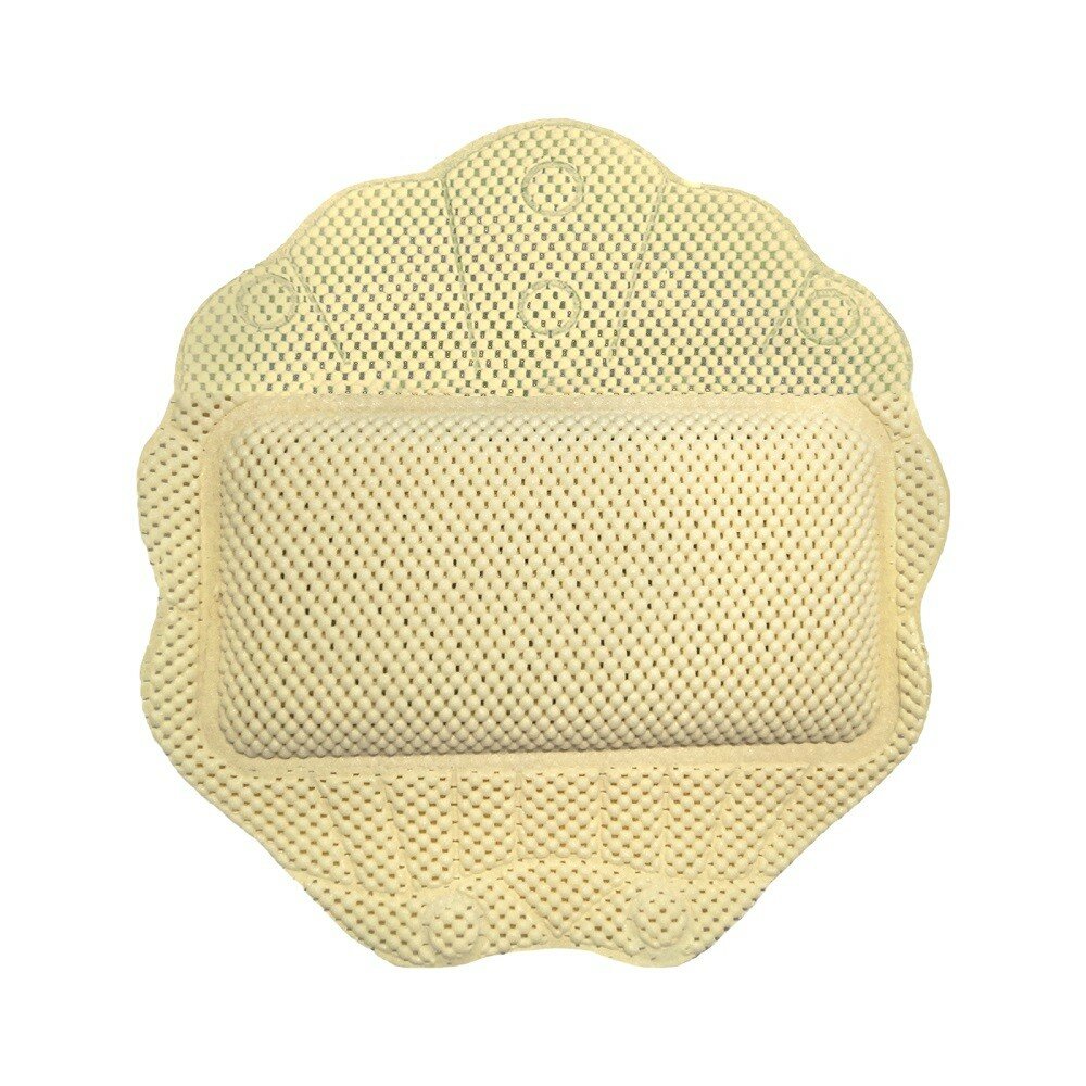 Подушка для ванны Лотос с присосками 33х33 см массажная бежевая