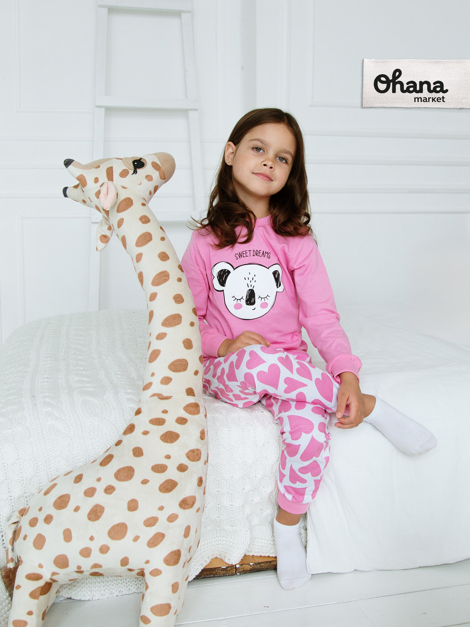 Пижама Ohana kids детская размер 122 розовый