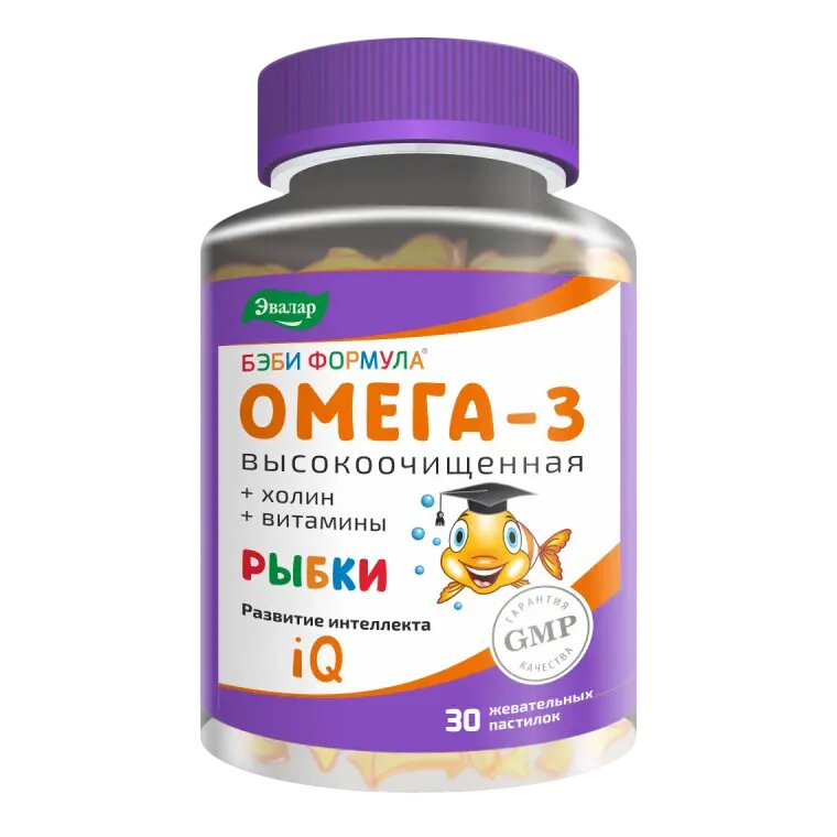 Бэби Формула Рыбки Омега-3 жевательные пастилки по 4,0 г 30 шт