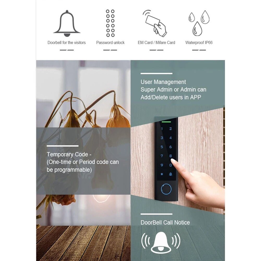 TTLock контроллер доступа с датчиком отпечатков пальцев