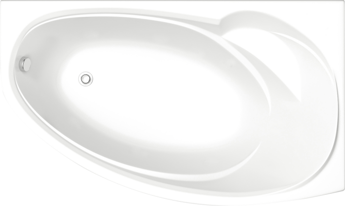 Акриловая ванна Bas Фэнтази R 150x95 см угловая правая пристенная белая асимметричная с каркасом