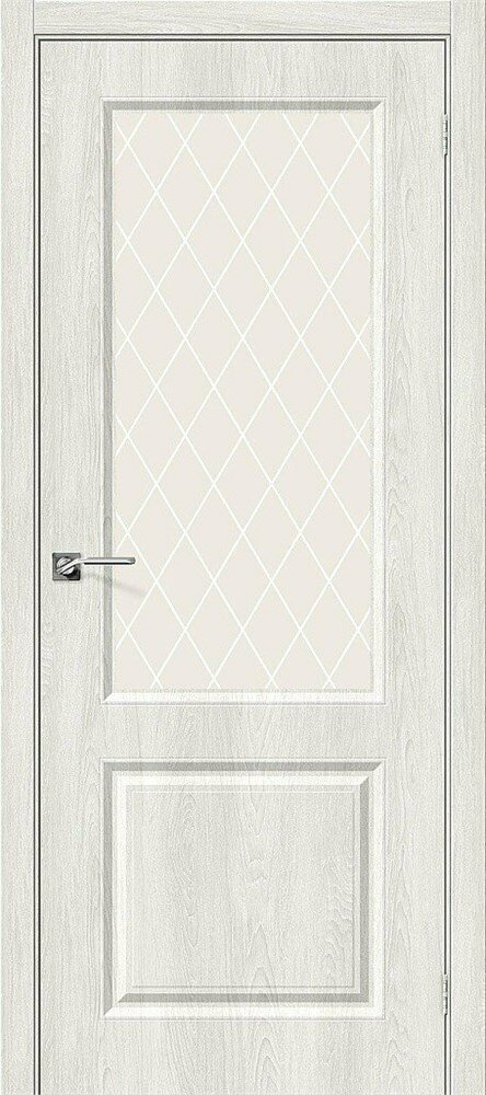 BRAVO Межкомнатная дверь 200*80, Скинни-13, Casablanca / White Сrystal , Винил 200*80 Casablanca