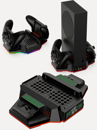 Изображение товара Многофункциональный стенд с RGB подсветкой для Xbox Series S (Dobe TYX-3612) Black