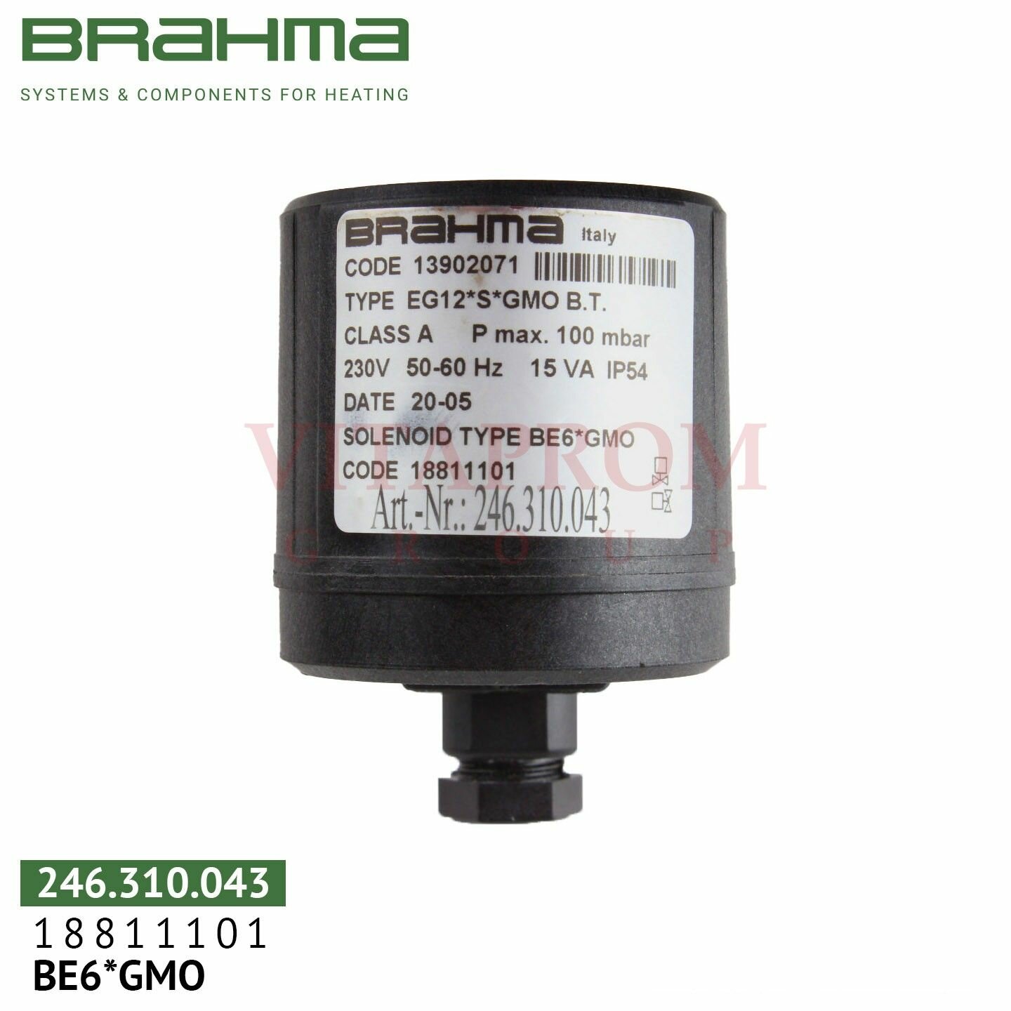 Катушка клапана Brahma BE6*GMO, 18811101