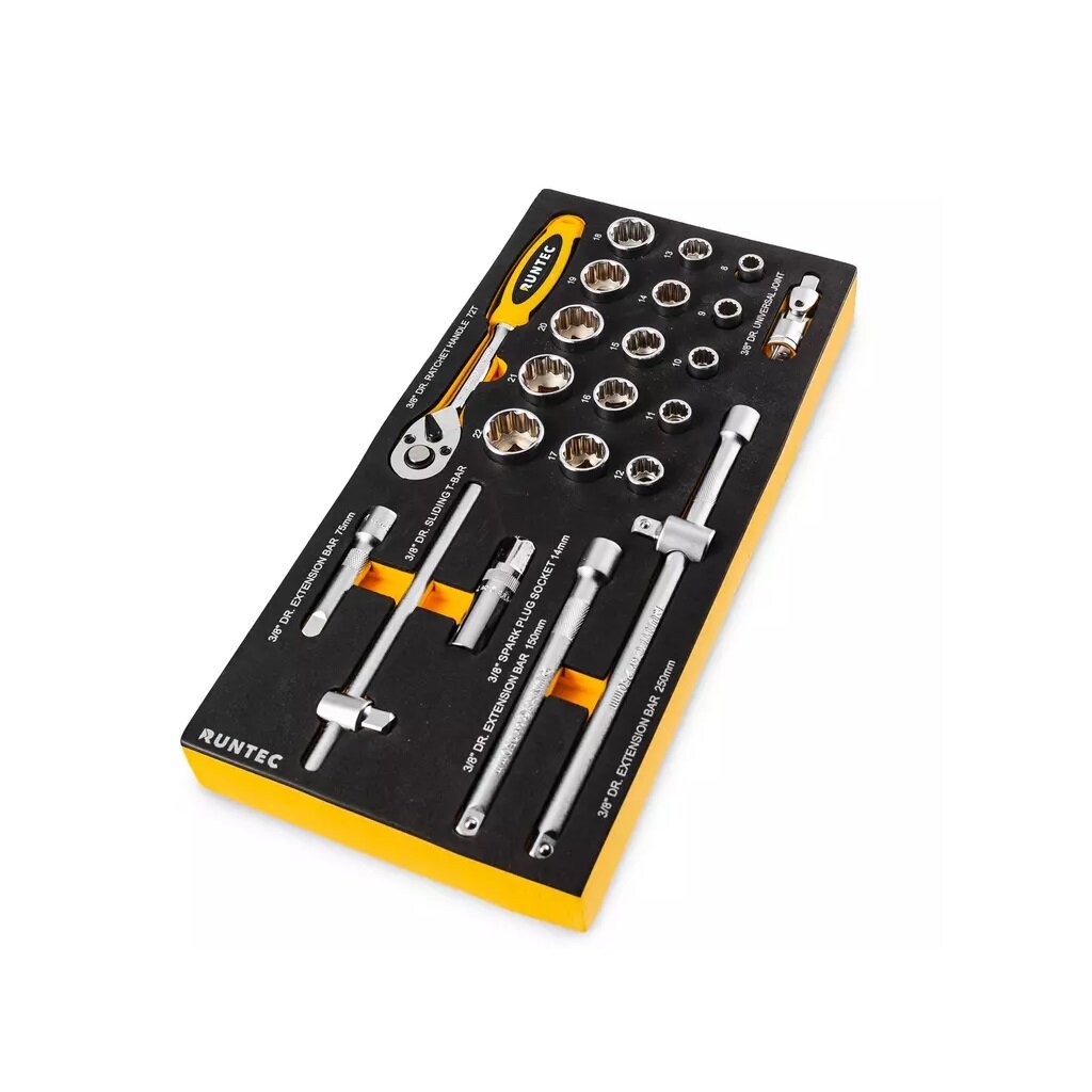 RUNTEC Набор торцевых головок с аксессуарами 3/8" в ложементе EVA, 23 предмета RT-HT1E23