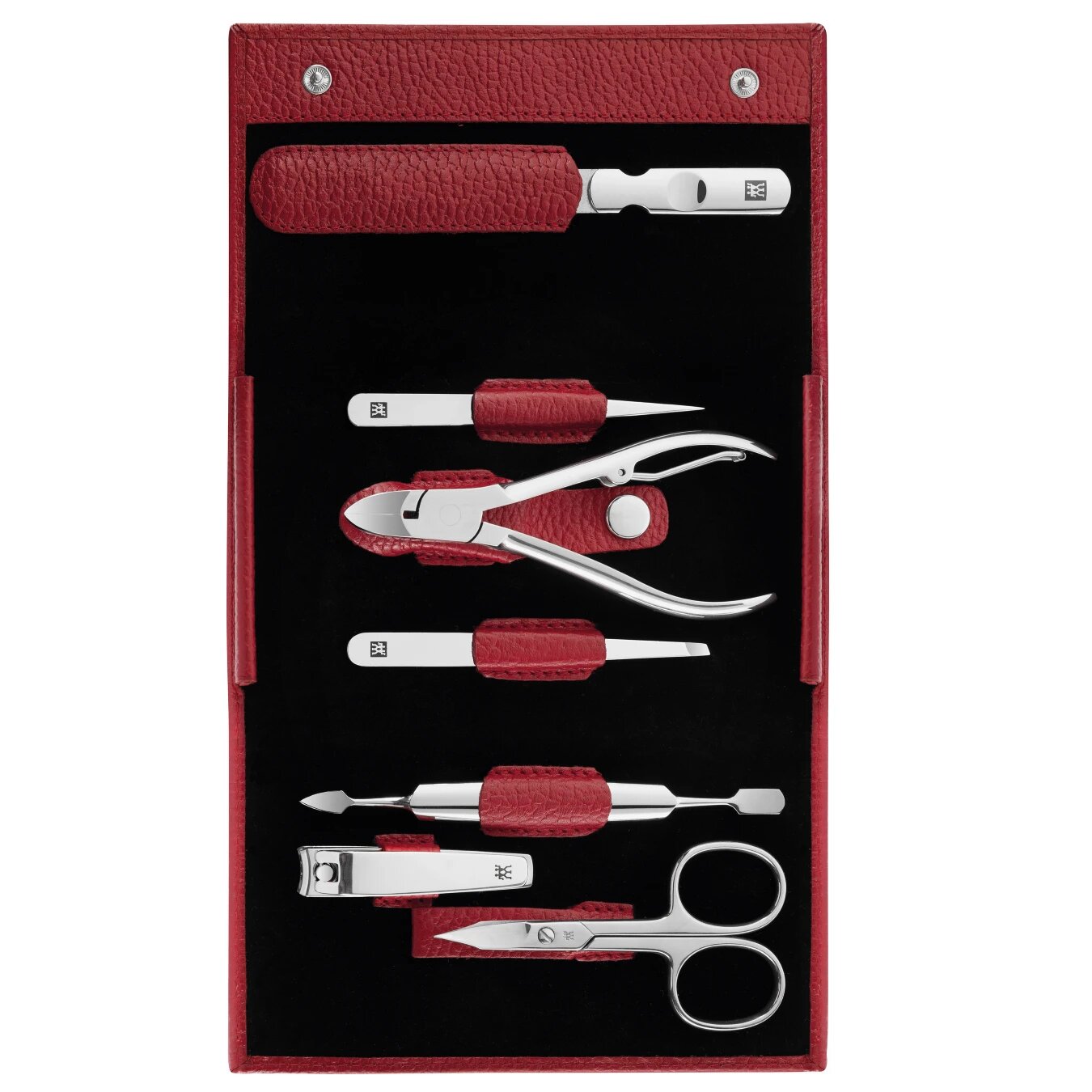 Маникюрный набор Zwilling Inox, 7 предметов, нержавеющая сталь, красный