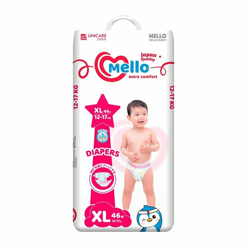 Подгузники Mello XL46 Extra Comfort, ежедневные, для , розовые
