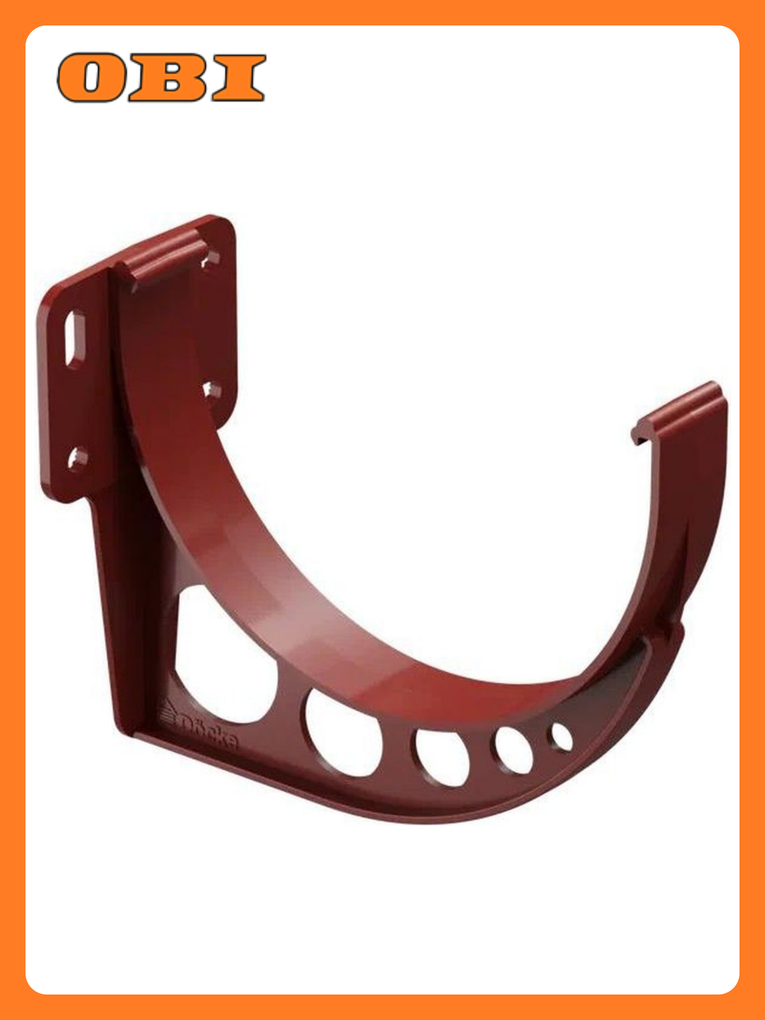 Кронштейн желоба Docke красный ПВХ для водосточных систем