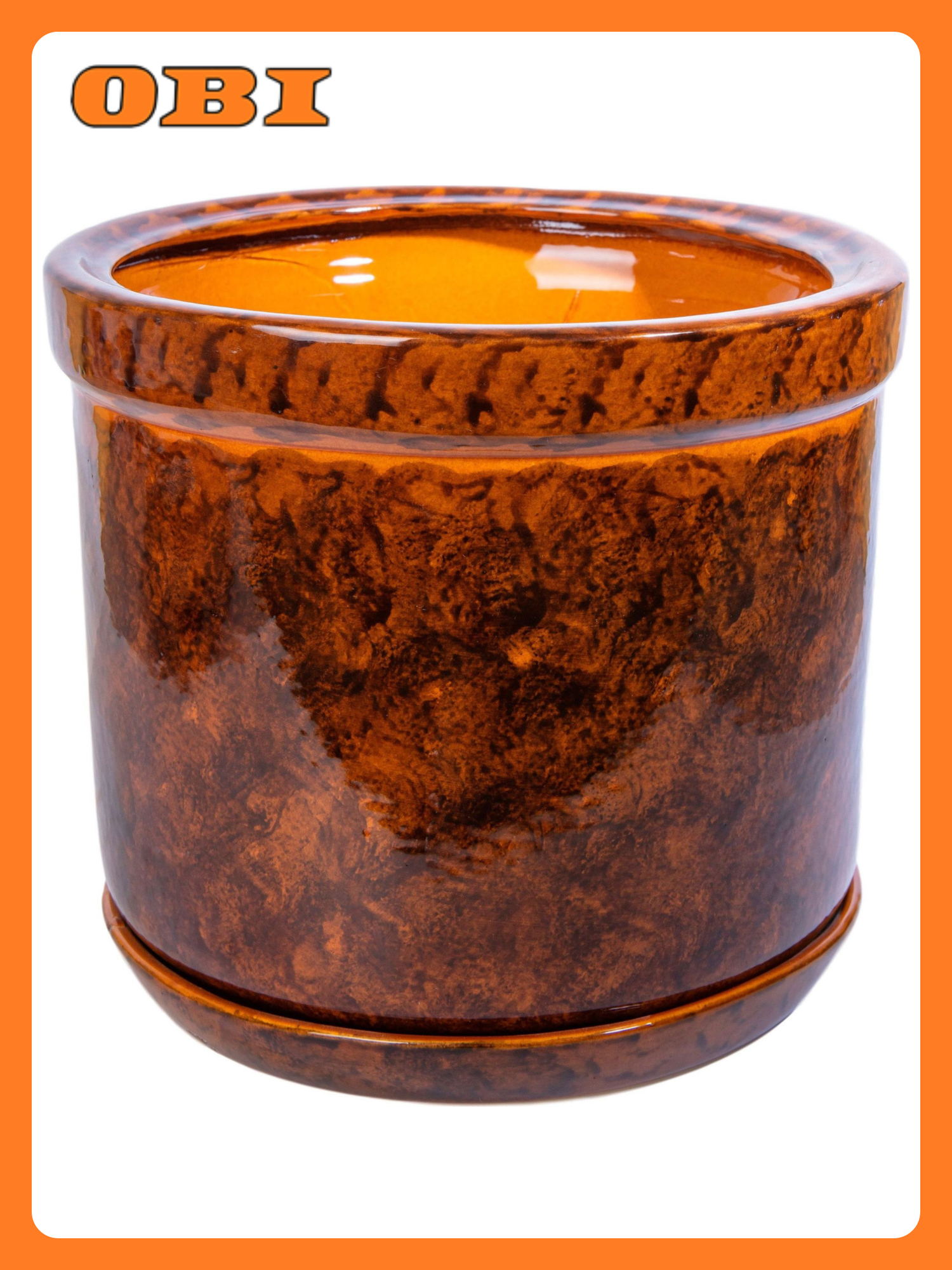 Горшок Цилиндр d25 см керамический коричневый