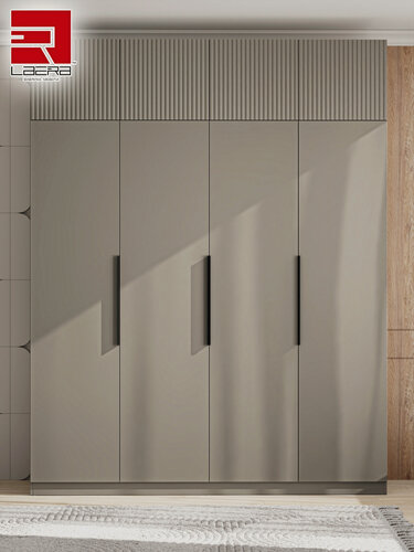 Изображение товара LAERA Шкаф распашной с антресолью для одежды 180х52х260 мыло глиняно-серый