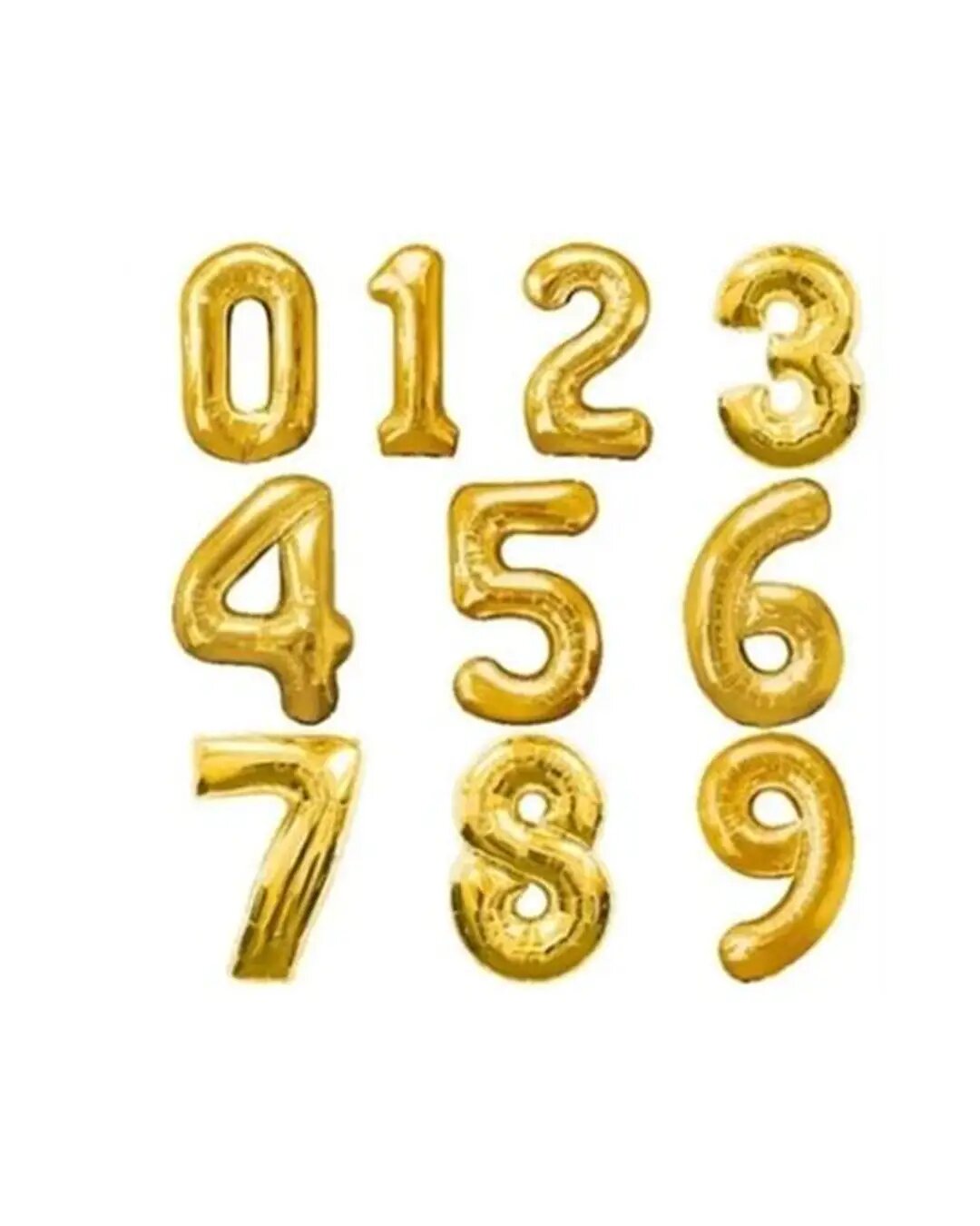 Красивые фольгированные цифры золотого цвета 16 размера цифра "6"