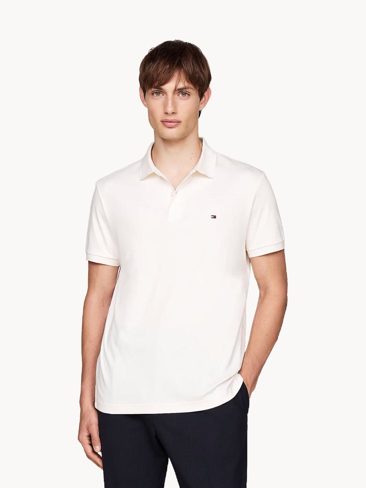 Поло TOMMY HILFIGER, размер M, белый