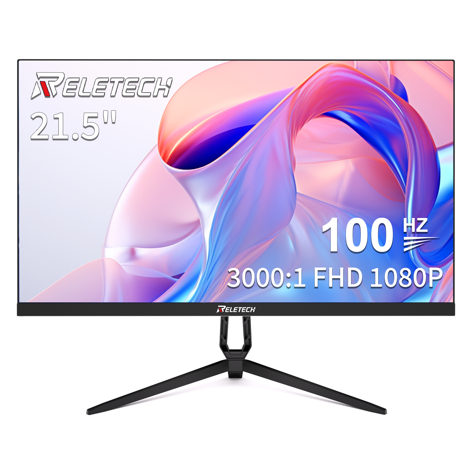 Монитор игровой Reletech 21.5 " 100 Гц , 1920x1080, HDMI+VGA, 3000:1, плоский, защита глаз, для компьютера, R21 Luma