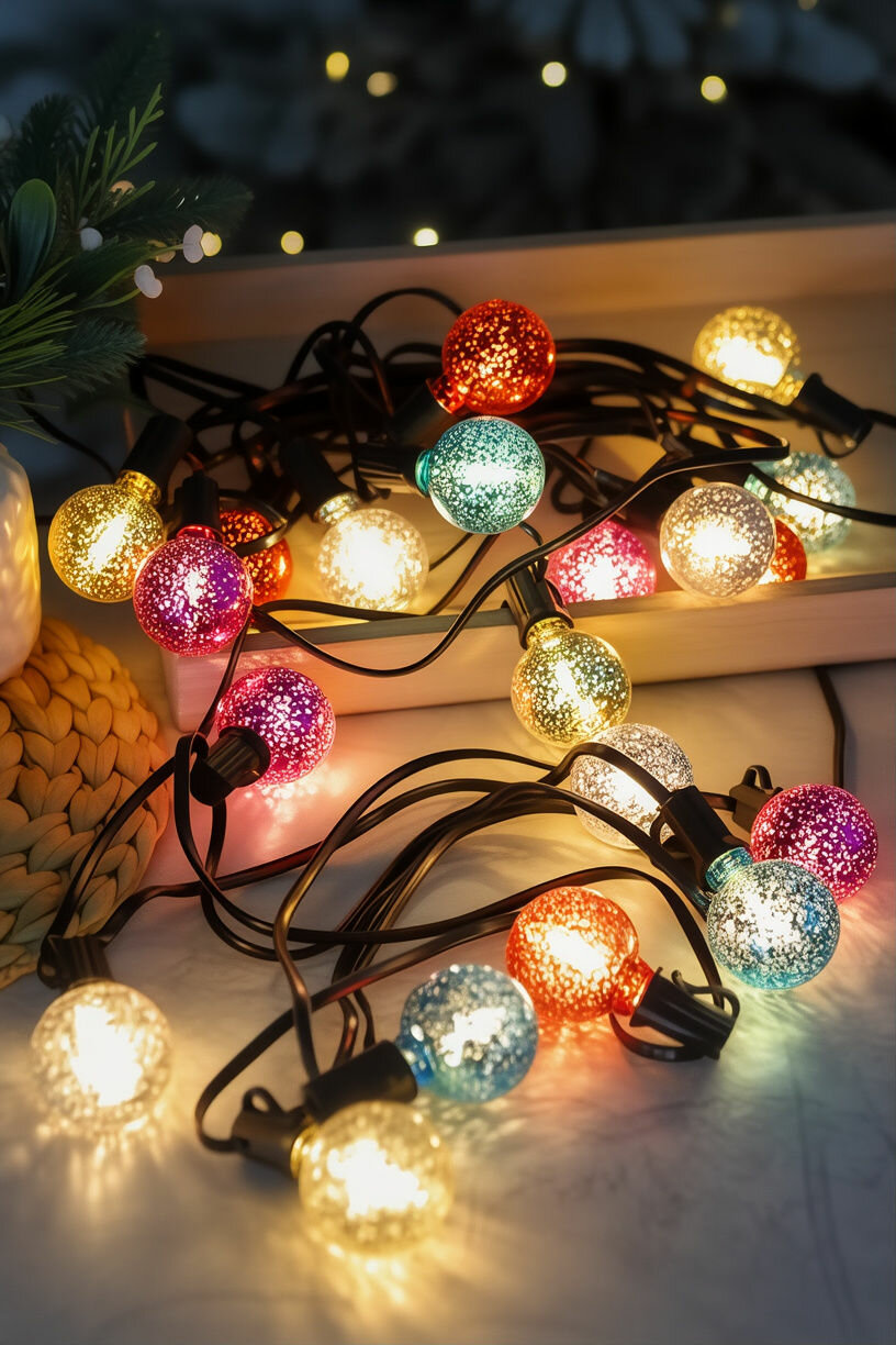 Светодиодная гирлянда из лампочек пёстрое настроение, 20 тёплых белых LED-огней, 6+3 м, чёрный ПВХ, IP44, Winter Deco 1001353