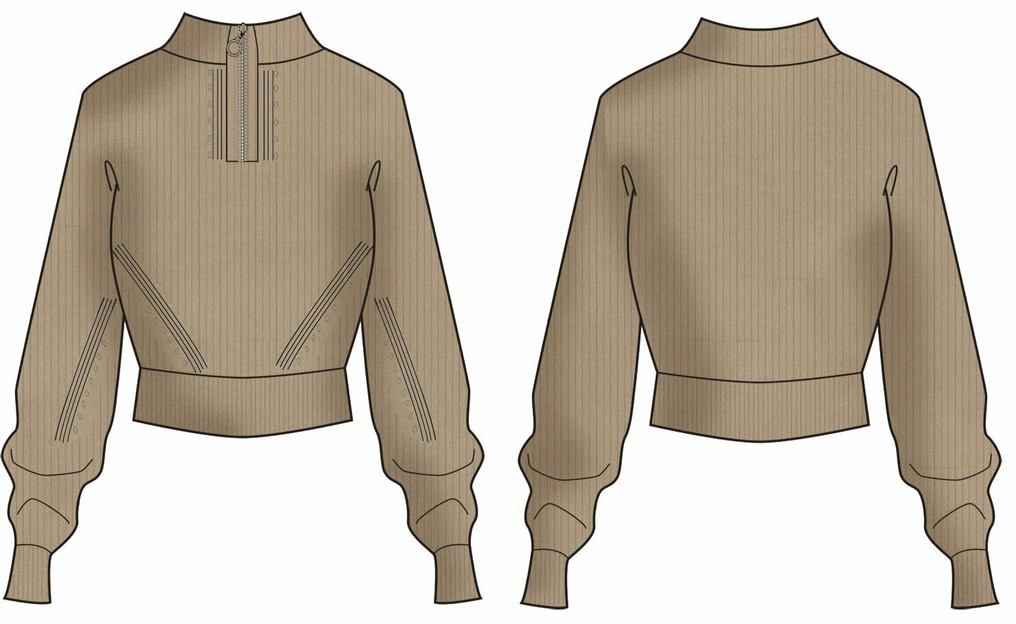 Джемпер GUESS LS HALF ZIP HARLEY SWTR, размер S, бежевый — фото 1