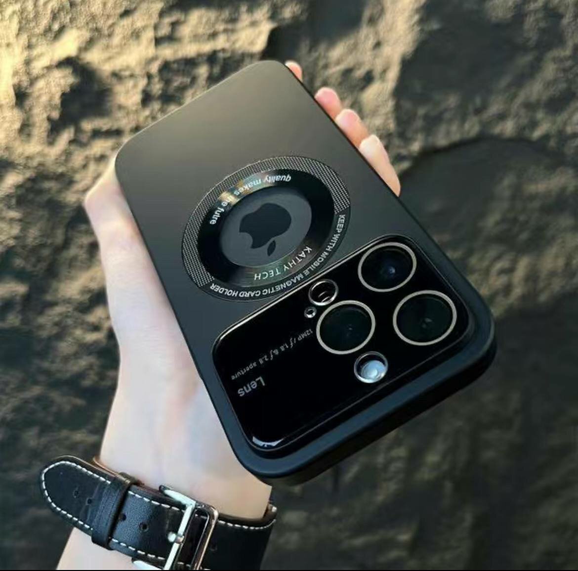 Защитный чехол для iPhone 14 pro, со стеклянной задней крышкой и поддержкой зарядки MagSafe