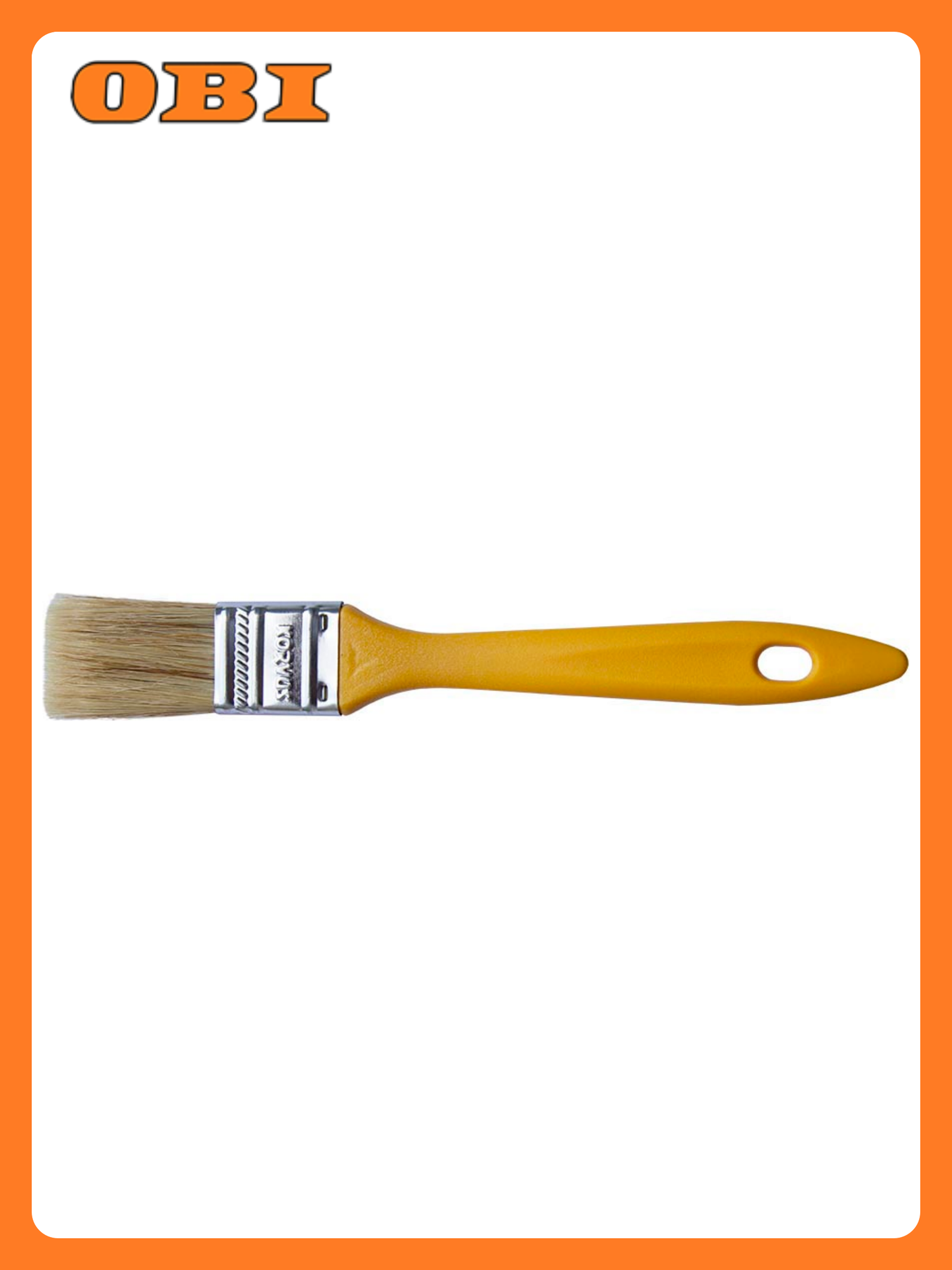 Кисть KORVUS Хобби плоская   натуральная щетина  пластиковая рукоятка  25мм