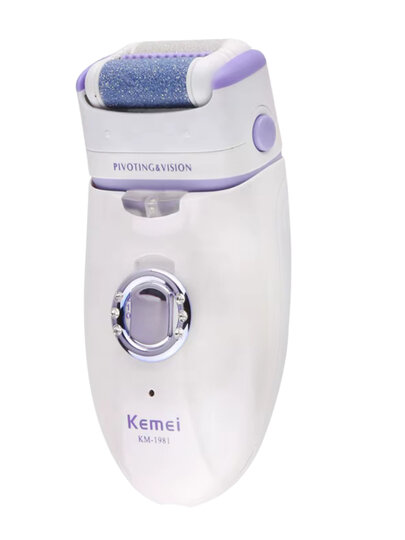 Эпилятор Kemei КМ-1981, 3 в 1, для тела, лица, водонепроницаемый, белый — фото 1