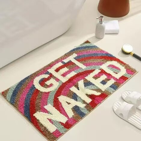 Коврик для пола Miniso Creative Text из искусственного кашемира, коврик для ванной, впитывающий, легко моющийся, 40*60 см.